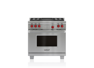 Wolf Legacy Model - 36&quot; Dual Fuel Range - 4 Burners and Infrared Charbroiler DF364C