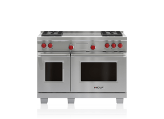 Wolf Legacy Model - 48&quot; Dual Fuel Range - 4 Burners and French Top DF484F