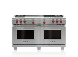 Wolf Legacy Model - 60&quot; Dual Fuel Range - 4 Burners, Infrared Charbroiler and French Top DF604CF