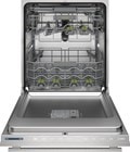 Interior view of 24 inch Panel Ready ADA Height Compatible Dishwasher with Water Softener (DW2451/ADA) by Cove Dishwashers with top and bottom racks fully extended