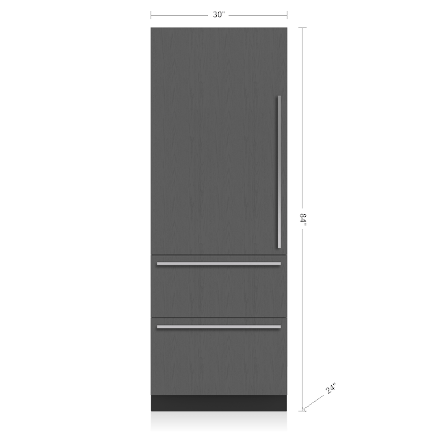 Sub-Zero 30 Inch Combo with Ice Maker and Internal Dispenser