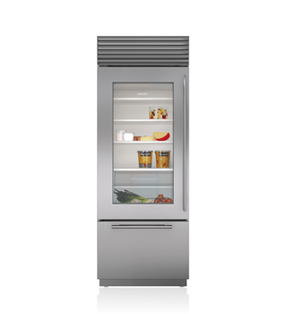 Sub-Zero 30&quot; Classic Over-and-Under Glass Door Refrigerator/Freezer  BI-30UG/S