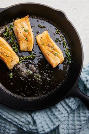 Sea Bass with Chive-Garlic Compound Butter
