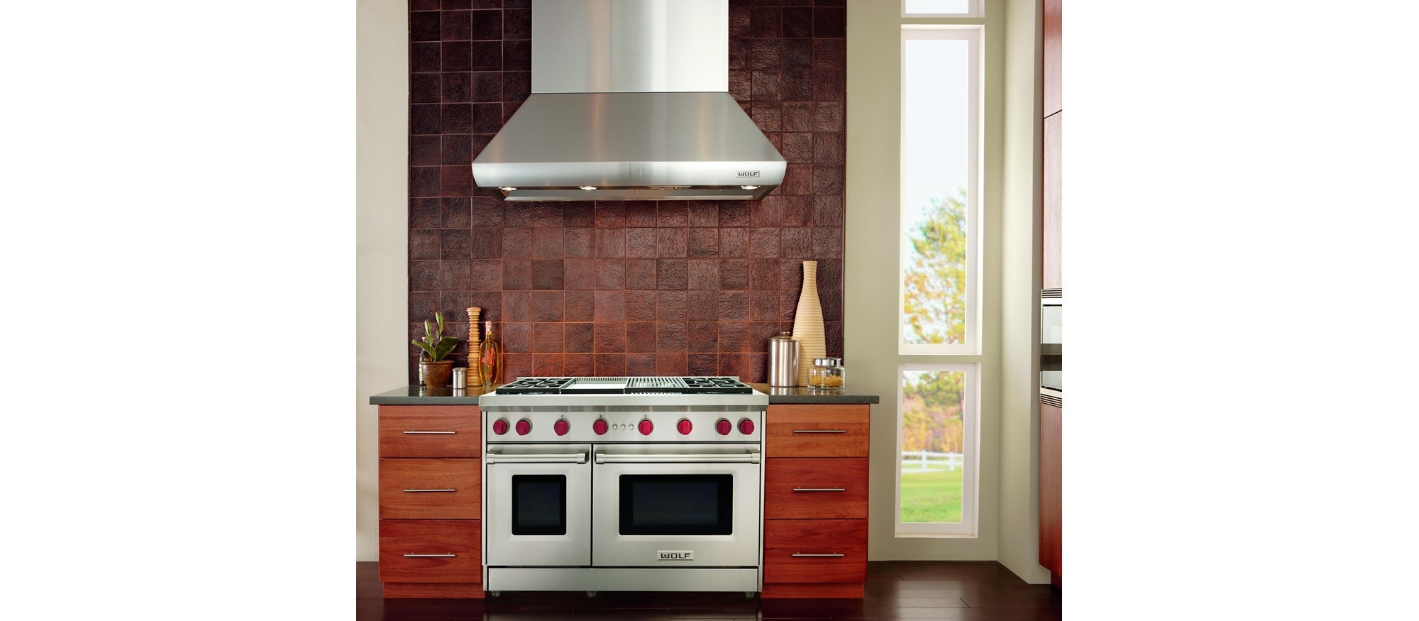 48" Gas Range 4 Burners, Infrared Charbroiler and Infrared Griddle