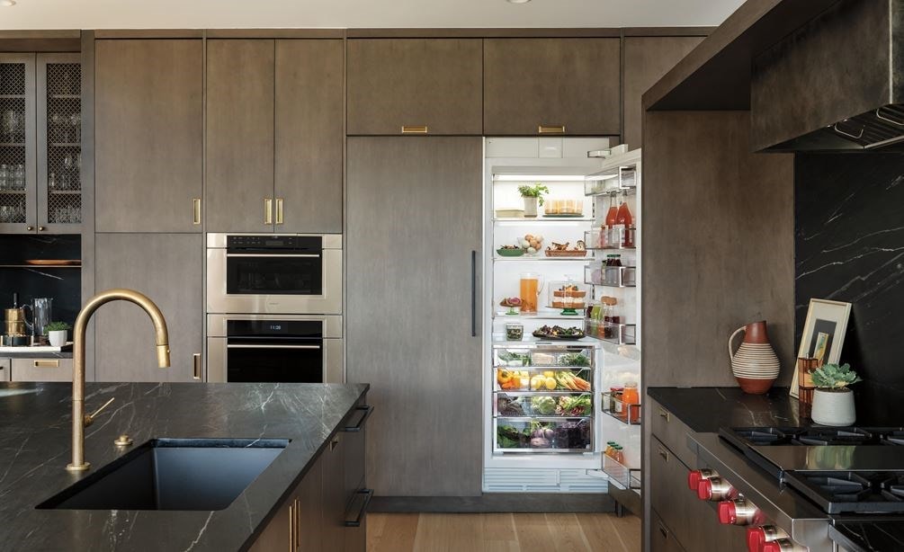 Sub-Zero 30 Inch Refrigerator Column with Internal Dispenser shown paired with Sub-Zero 30 Inch Freezer Column with Ice Maker provides all the room you need to keep food fresh