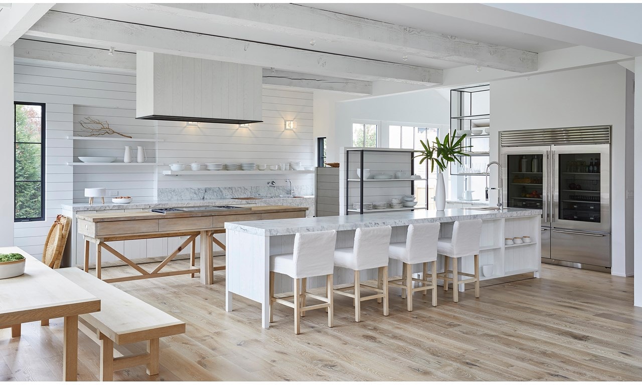 Sub-Zero 36" Classic Over-and-Under with Glass Door refrigerator in Fresh Start by Mick De Giulio.