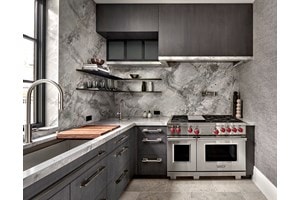 Sub-Zero, Wolf, and Cove KDC Finalist Rare and Well Done featuring DW2450 24" Dishwasher Cove, PRO3650G 36" PRO refrigerator/Freezer with Glass Door and GR486G 48" Range - 6 Burners and Infrared Griddle