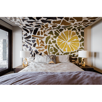 Designer Kyle Bunting has a creative style that incorporates unique pieces into every space, like this decorative bedroom.