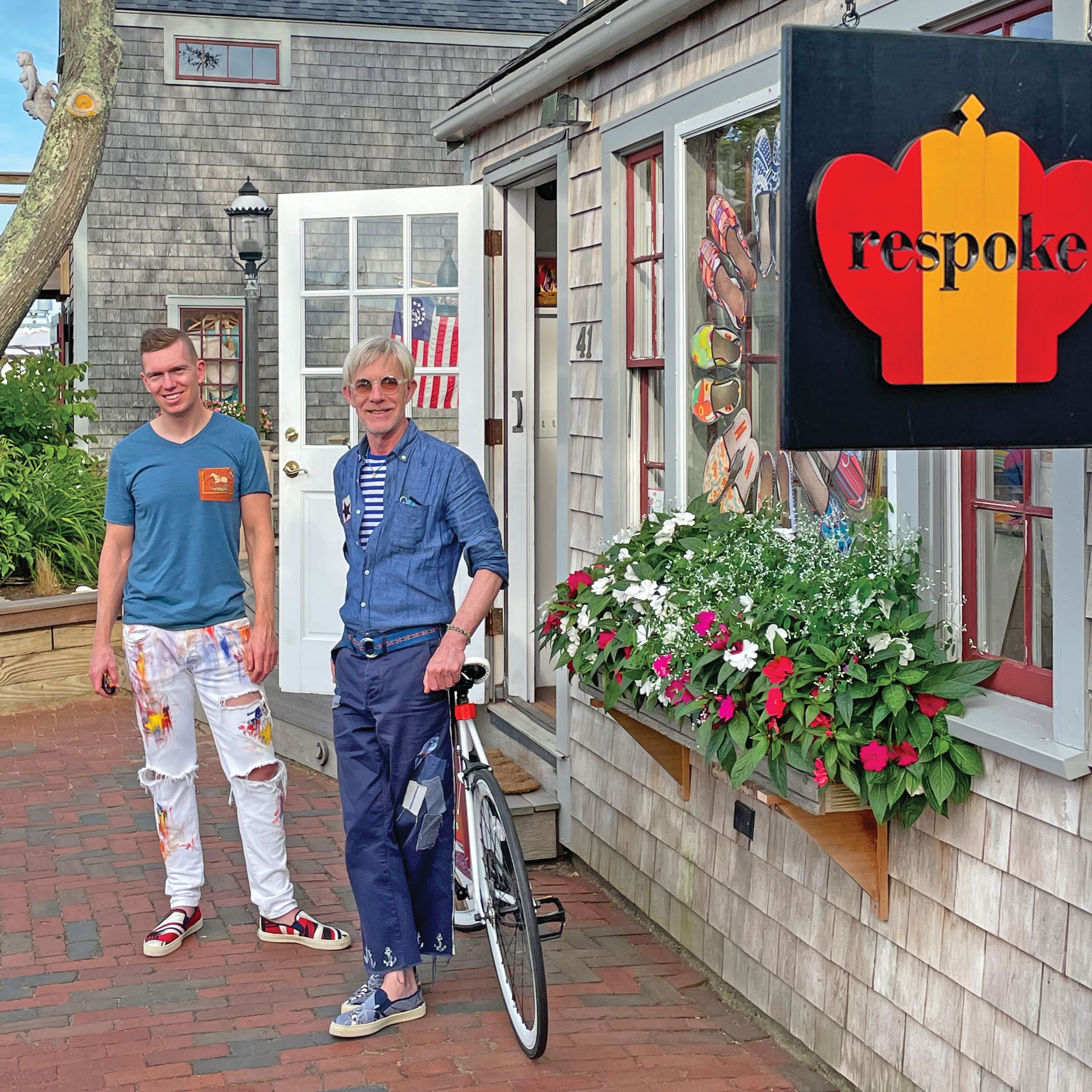 Michael Tonello and his husband, Juan Canal upcycle luxury scarves into distinctive and in-demand shoes.