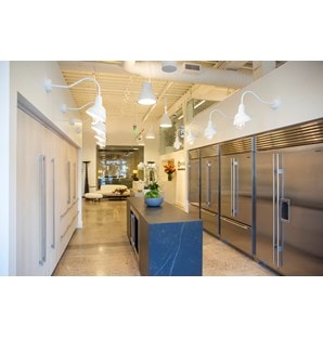 San Francisco, California Sub-Zero, Wolf, and Cove Showroom featuring stainless steel and panel-ready refrigerators.
