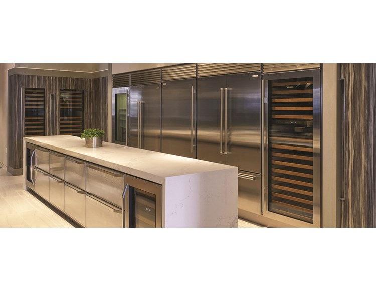 Explore a full range of kitchen products in kitchen vignettes at Sub-Zero, Wolf and Cove Showroom in Roslyn Heights, New York