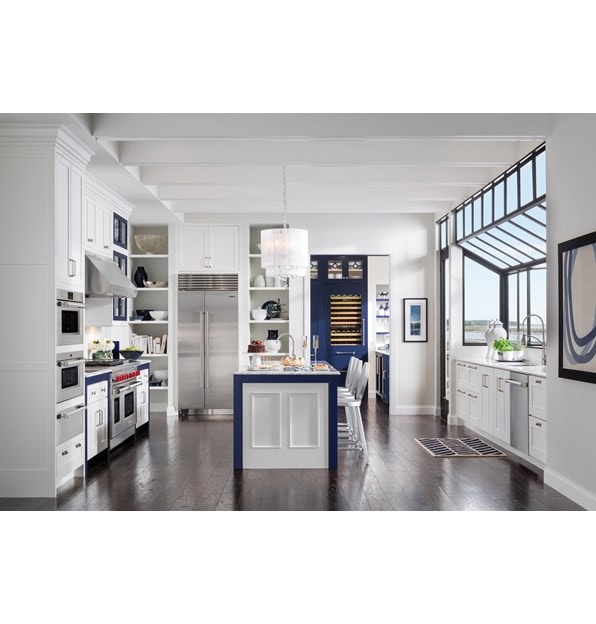 Sub-Zero 36" Classic Stainless Side by Side Refrigerator Freezer and Wolf 30" M Series Professional Convection Steam Oven (CSO30PM/S/PH)
