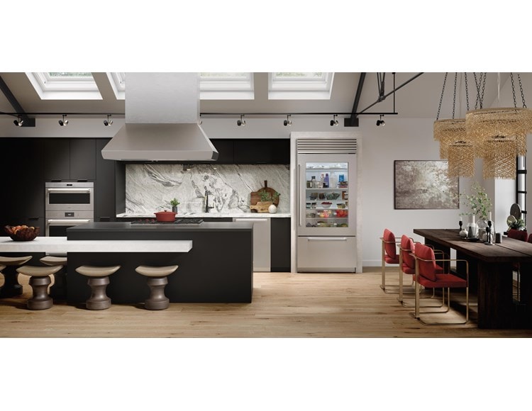 Sub-Zero 36" Classic Over Under Glass Door Refrigerator Freezer (BI-36UG/S) - Formerly Built-In