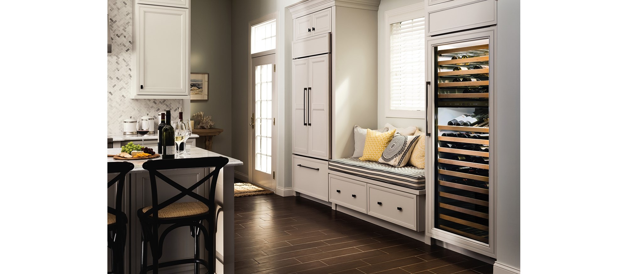 Sub-Zero 42" Classic French Door Refrigerator Freezer (BI-42UFD/O) featuring door panels designed to blend with surrounding cabinetry.