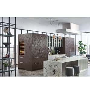 30" Designer Over-and-Under Refrigerator/Freezer with Ice Maker and Internal Dispenser - Panel Ready