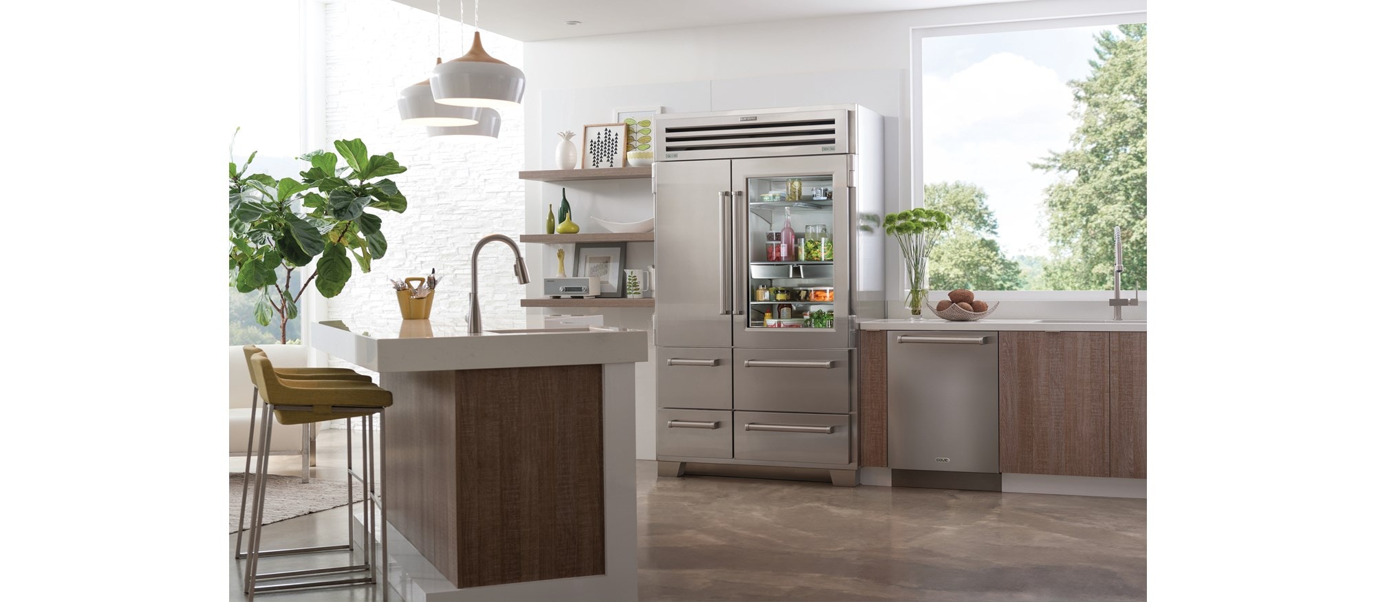 Sub-Zero 48" PRO Glass Door Refrigerator Freezer Ice maker (648PROG)