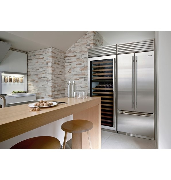 Sub-Zero 30" Classic Column Wine Storage (BW-30) paired with 36" Classic French Door Refrigerator Freezer Panel Ready (BI-36UFD)