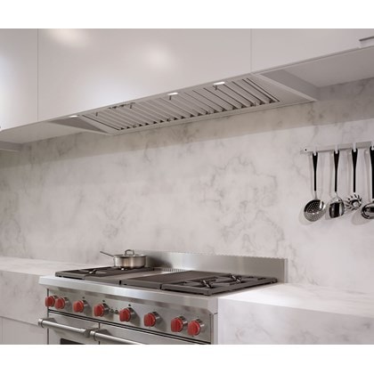 Wolf 48" Dual Fuel Range 4 Burner Infrared Charbroiler Griddle (DF484CG) with Wolf 58" Pro Hood Liner - 22" Depth (PL582212)