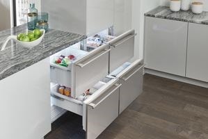 Sub-Zero 24&quot; Undercounter Freezer Drawers (ID-24F), 24&quot; Undercounter Freezer Drawers with Ice Maker (ID-24FI) and 24"&quot; Undercounter Refrigerator (ID-24R) paired perfectly together 