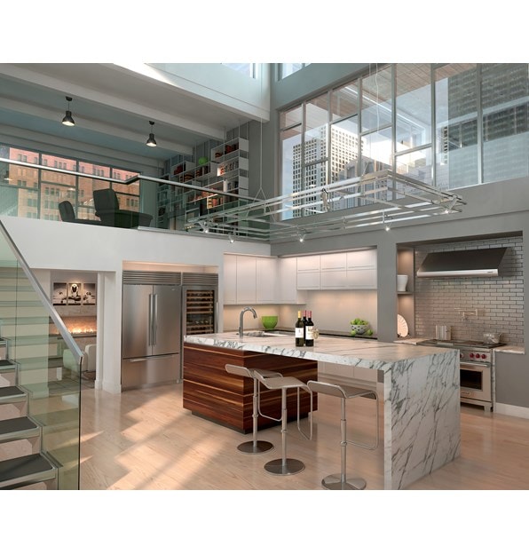 Sub-Zero 42" Classic French door Refrigerator/Freezer (BI-42UFD/S) with Wolf 48" Dual Fuel Range 4 Burner French Top (DF484F)