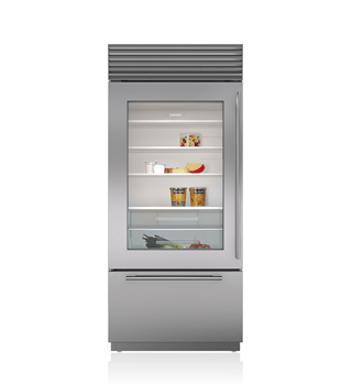 Sub-Zero Legacy Model - 36" Classic Over-and-Under Refrigerator/Freezer with Glass Door BI-36UG/S 