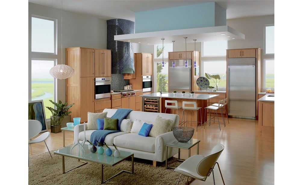 Sub-Zero 36" Classic Freezer (BI-36F/S) - Formerly Built-In shown with Wolf 30" E Series Transitional Classic Single Oven (SO30TE/S/TH)