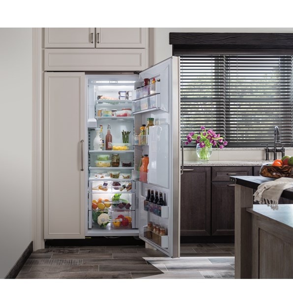 Interior view of Sub-Zero 42" Classic Side by Side Refrigerator Freezer with Dispenser Panel Ready (BI-42SD/O)