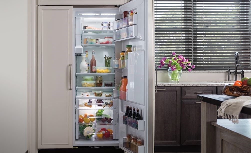 Interior view of Sub-Zero 42&quot; Classic Side by Side Refrigerator Freezer with Dispenser Panel Ready (BI-42SD/O)