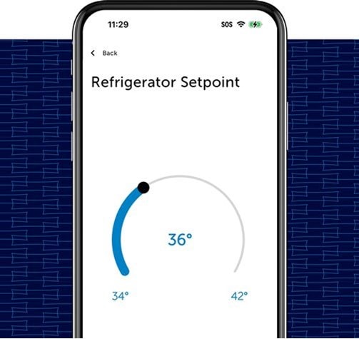 Screenshot of the Sub-Zero, Wolf and Cove Owners App showing ease of use for temperature settings, mode adjustments and alerts