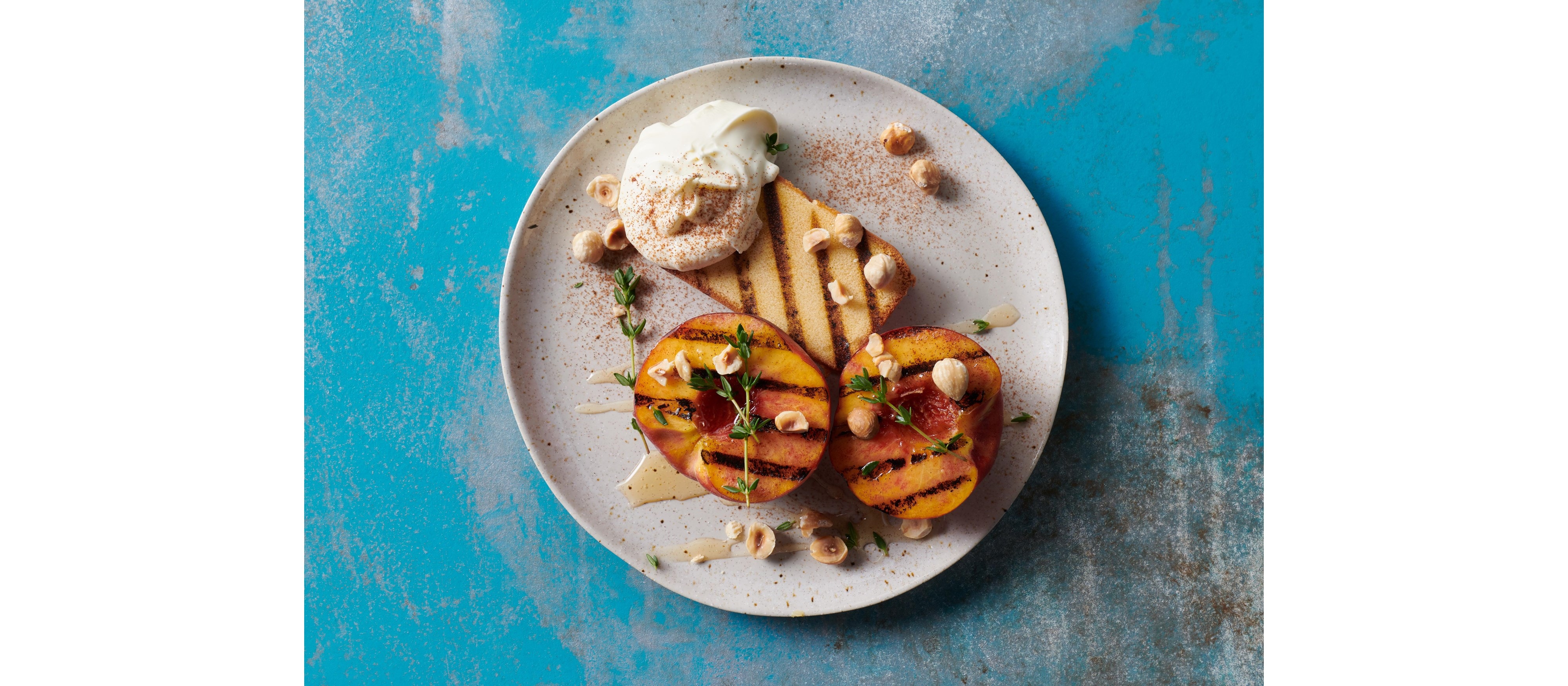 Grilled Peaches and Pound Cake recipe using the Wolf Dual Fuel Range