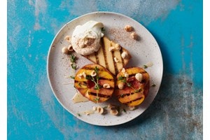 Easy and delicious Grilled Peaches and Pound Cake recipe using the Full Range Mode setting of your Wolf Oven