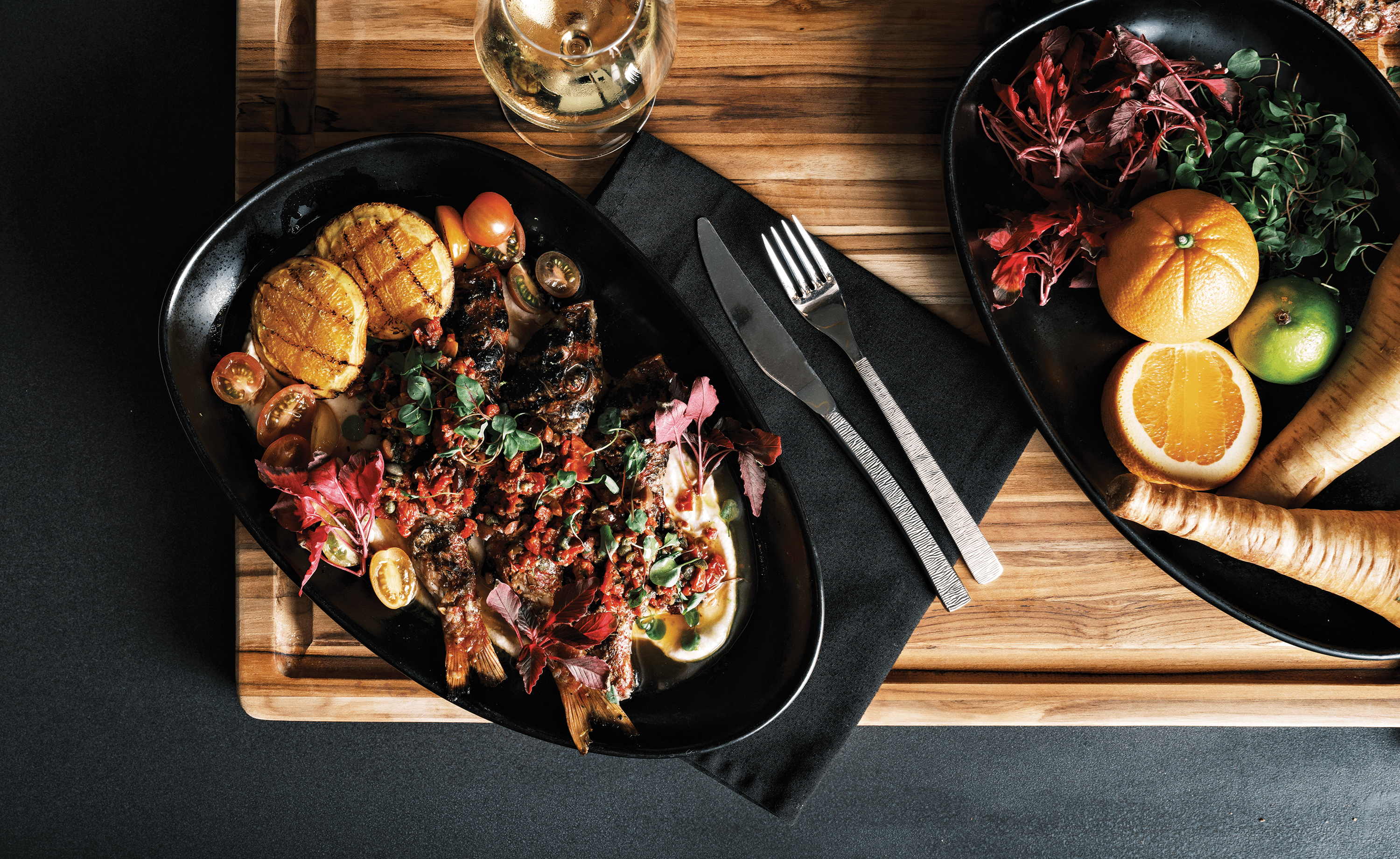 Grilled Red Mullet with Parsnip Puree