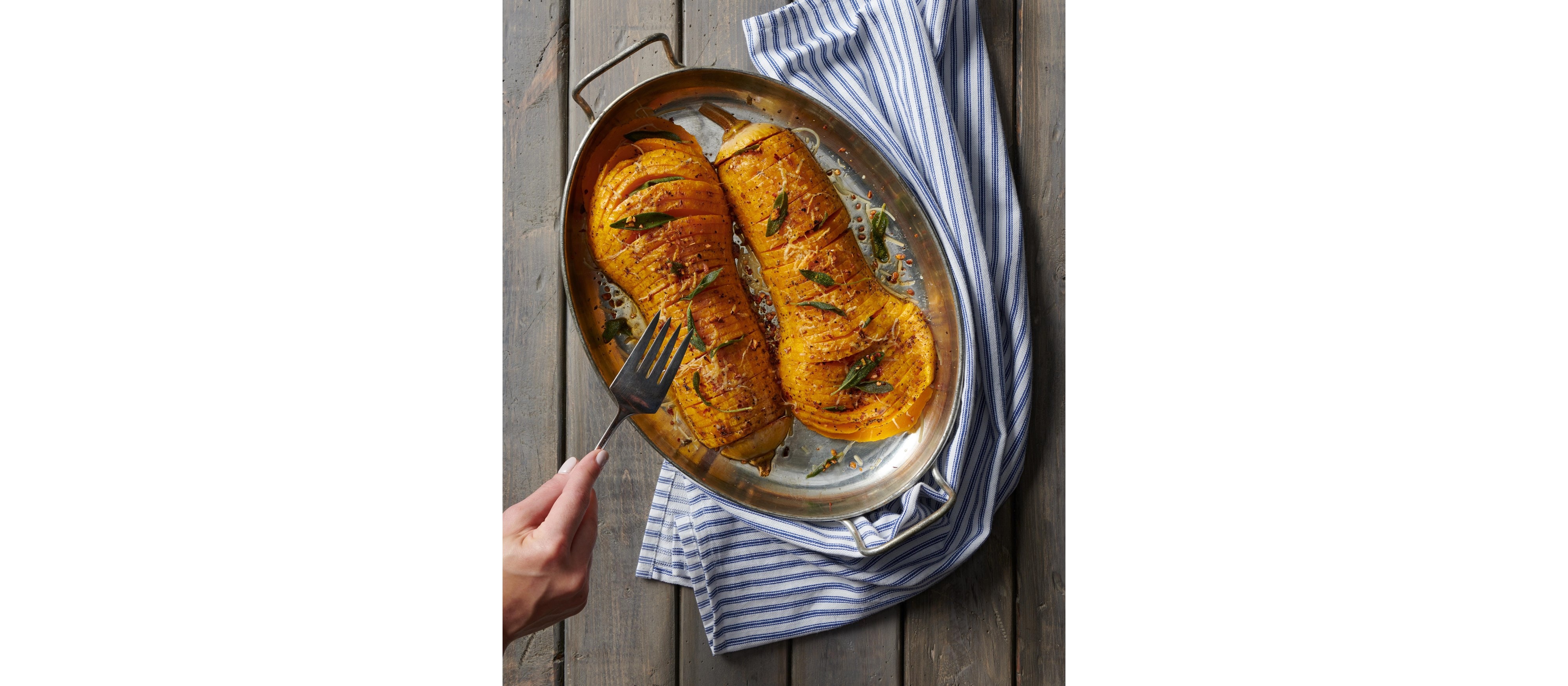 Easy and delicious Hasselback Butternut Squash  recipe using the Roast Mode setting of your Wolf Oven