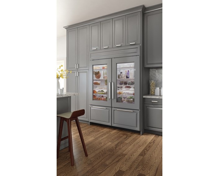 Dual Sub-Zero Classic Over-and-Under Refrigerator Freezer with Glass Door