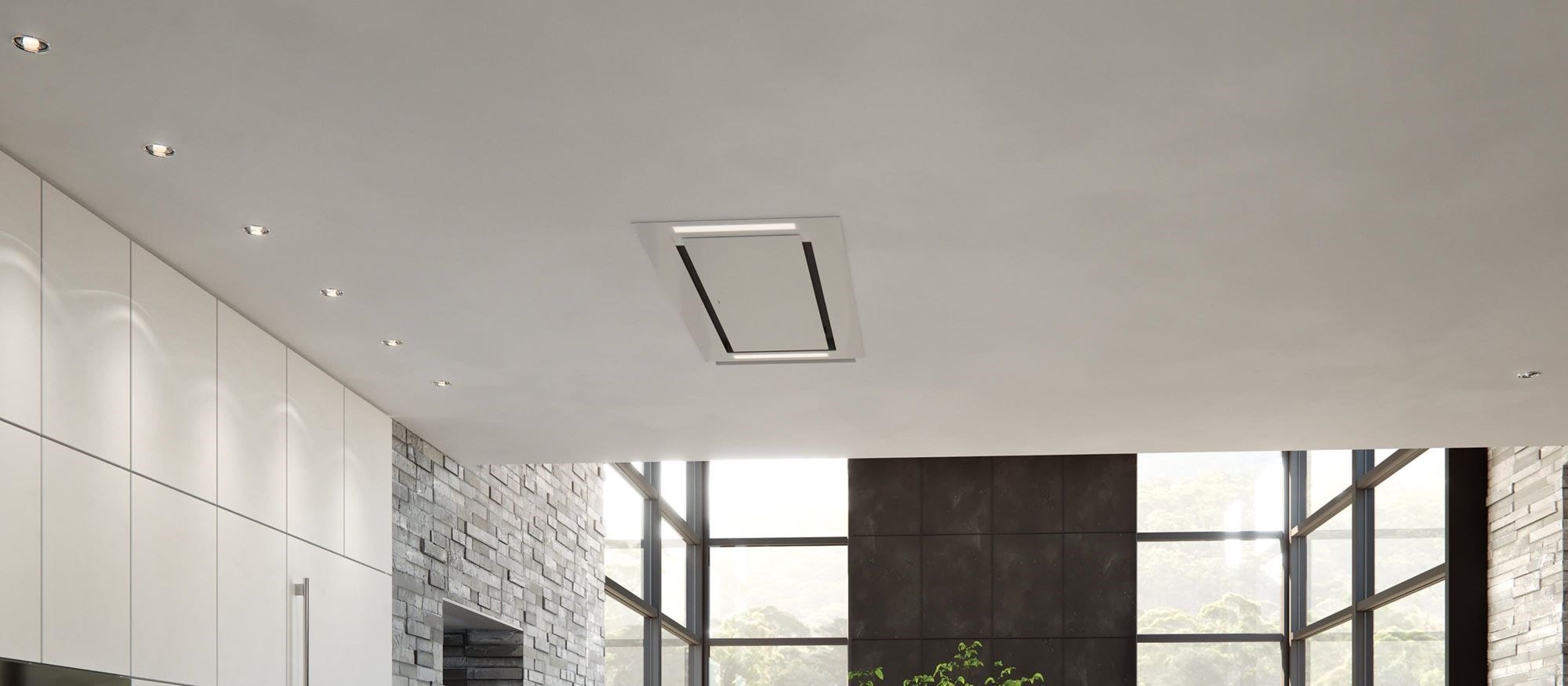 Wolf 48&quot; Ceiling-Mounted Hood - White Glass (VC48W)