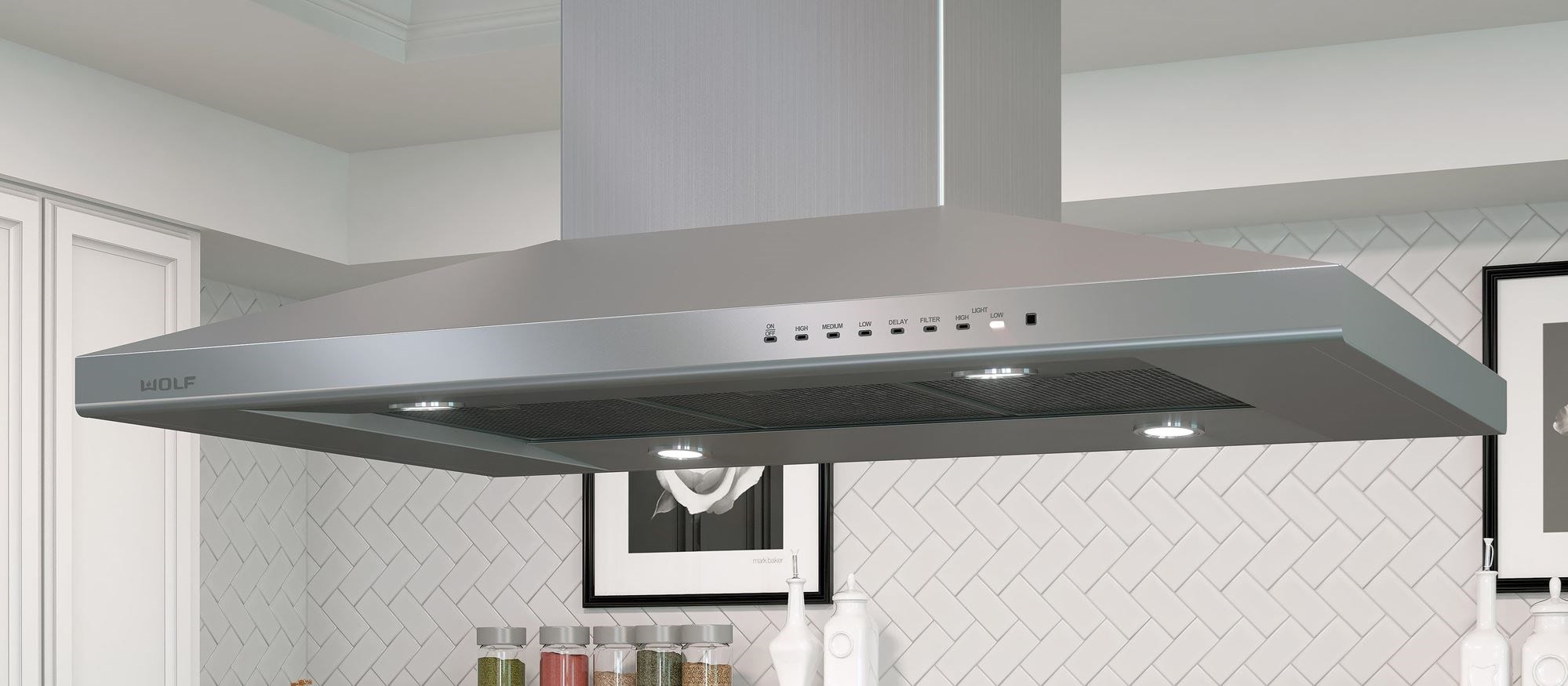 Wolf 42&quot; Cooktop Island Hood - Stainless (VI42S)