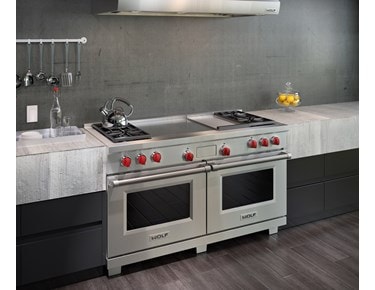  Wolf 60" Dual Fuel Range 4 Burner Infrared Griddle French Top (DF604GF)