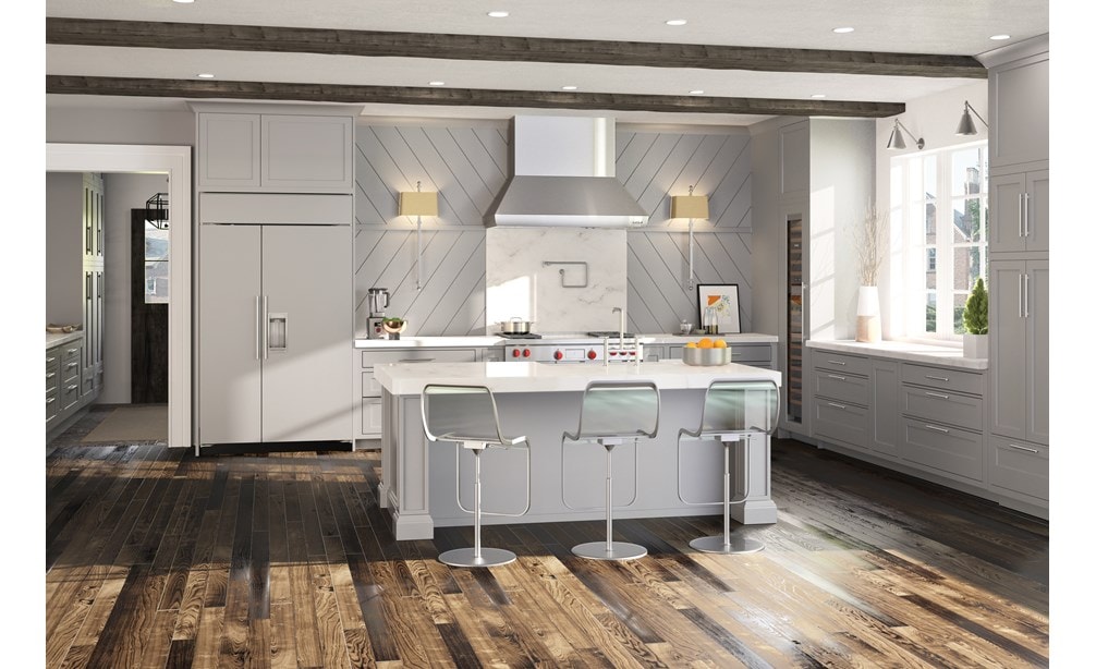 The Wolf 48" Dual Fuel Range 4 Burner French Top (DF484F) with Wolf 48" Pro Wall Hood - 24" Depth (PW482418)