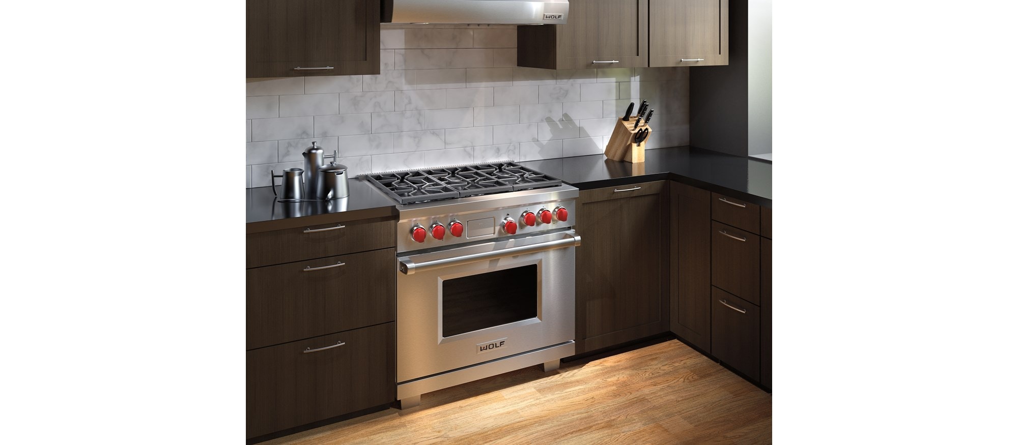 Wolf 36" Dual Fuel Range 6 Burners (DF366) Cooktop