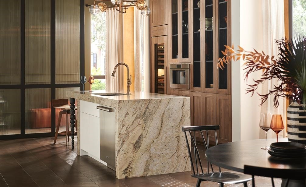 24 inch ADA Compatible Panel Ready Built In Dishwasher (DW2451/ADA) by Cove Dishwashers featured in a modern living design featuring natural earth tones.