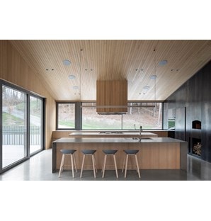 Sub-Zero, Wolf, and Cove 3rd Place Contemporary Design - KDC 2019-2021 Memphremagog Lake House featuring DW2450 24" Dishwasher Cove, IC-36FI 36" All Freezer Column with Ice Maker, IC-36RID 36" All Refrigerator Column with Internal Dispenser, WWD30 30" Warming Drawer, CSO30CM/B/TH 30" M Series Contemporary, SO30CM/B 30" Contemporary Single Oven, SO30CM/B 30" Contemporary Single Oven and PL401912 40" Pro Hood Liner - 19" Depth