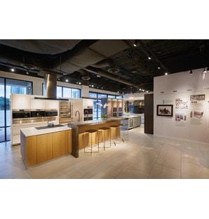 Trade professionals utilize our showrooms as meeting spaces for clients at the Sub-Zero, Wolf and Cove Showroom in Houston, Texas