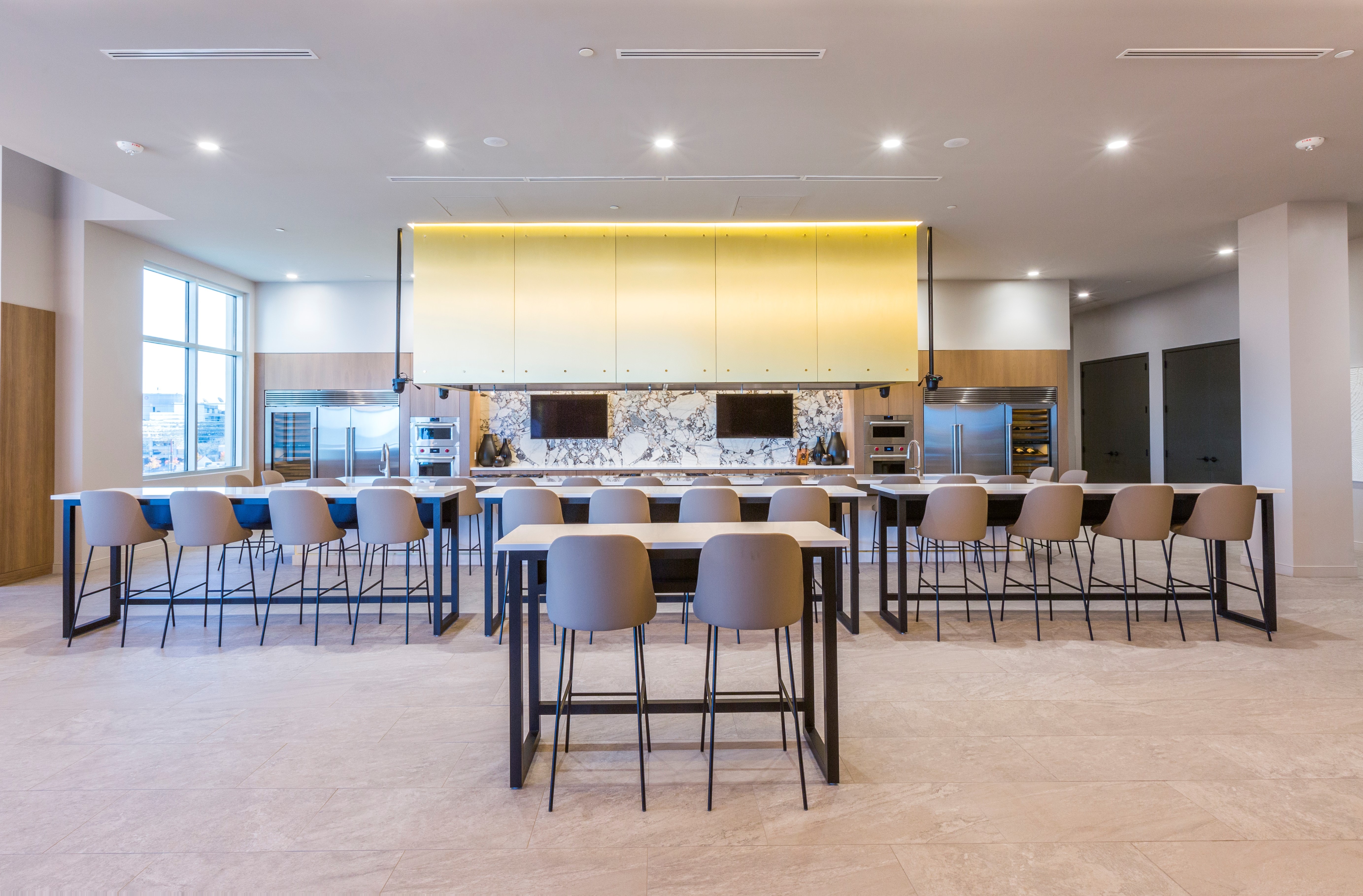 The demonstration area of the Sub-Zero, Wolf, and Cove Showroom in Cincinnati, Ohio hosting product demonstrations.