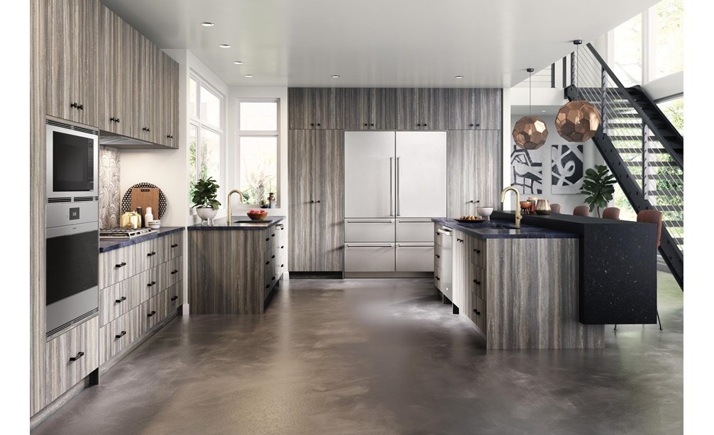 Réfrigérateur/congélateur haut Sub-Zero 30 po Designer (IT-30CIID) X 2 avec un cellier à vin Sub-Zero de 30 po avec tiroirs de réfrigérateur (IW-30R)