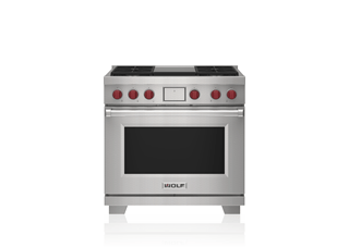 Wolf Cuisinière mixte de 36 po — 4 brûleurs et plaque de cuisson à infrarouge DF36450G/S/P