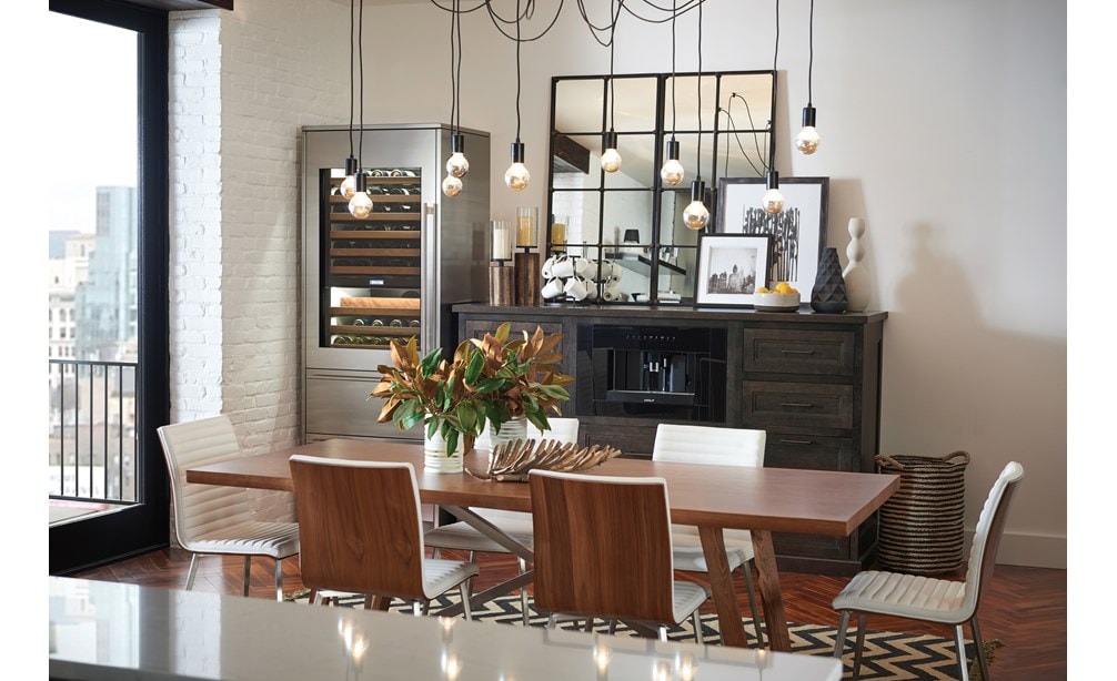 Sub-Zero 30" Designer Wine Storage (IW-30CI) - Formerly Integrated shown with Wolf 24" Coffee System - Black (EC24/B)