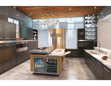 Sub-Zero 24" Undercounter Wine (UW-24/S) paired with 42" Classic Side by Side Refrigerator Freezer (BI-42S/S) - Formerly Built-In