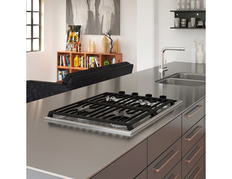 Surface de cuisson au gaz Wolf 30 po de style transitionnel - 4 brûleurs (CG304T/S)