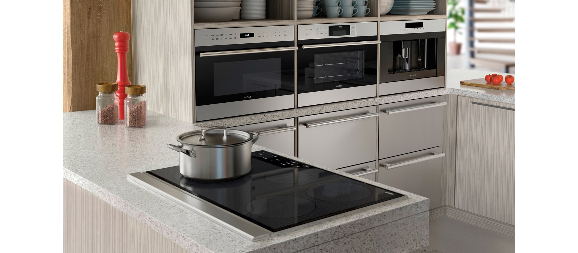Surface de cuisson  à induction Wolf 30 po de style transitionnel (CI304T/S)