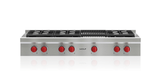 Wolf Dessus de cuisinière à brûleur scellé de 48 po - 6 brûleurs et grilloir à infrarouge SRT486C